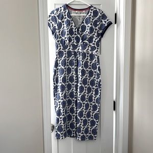 Boden Dress Size 8L Blue/White
